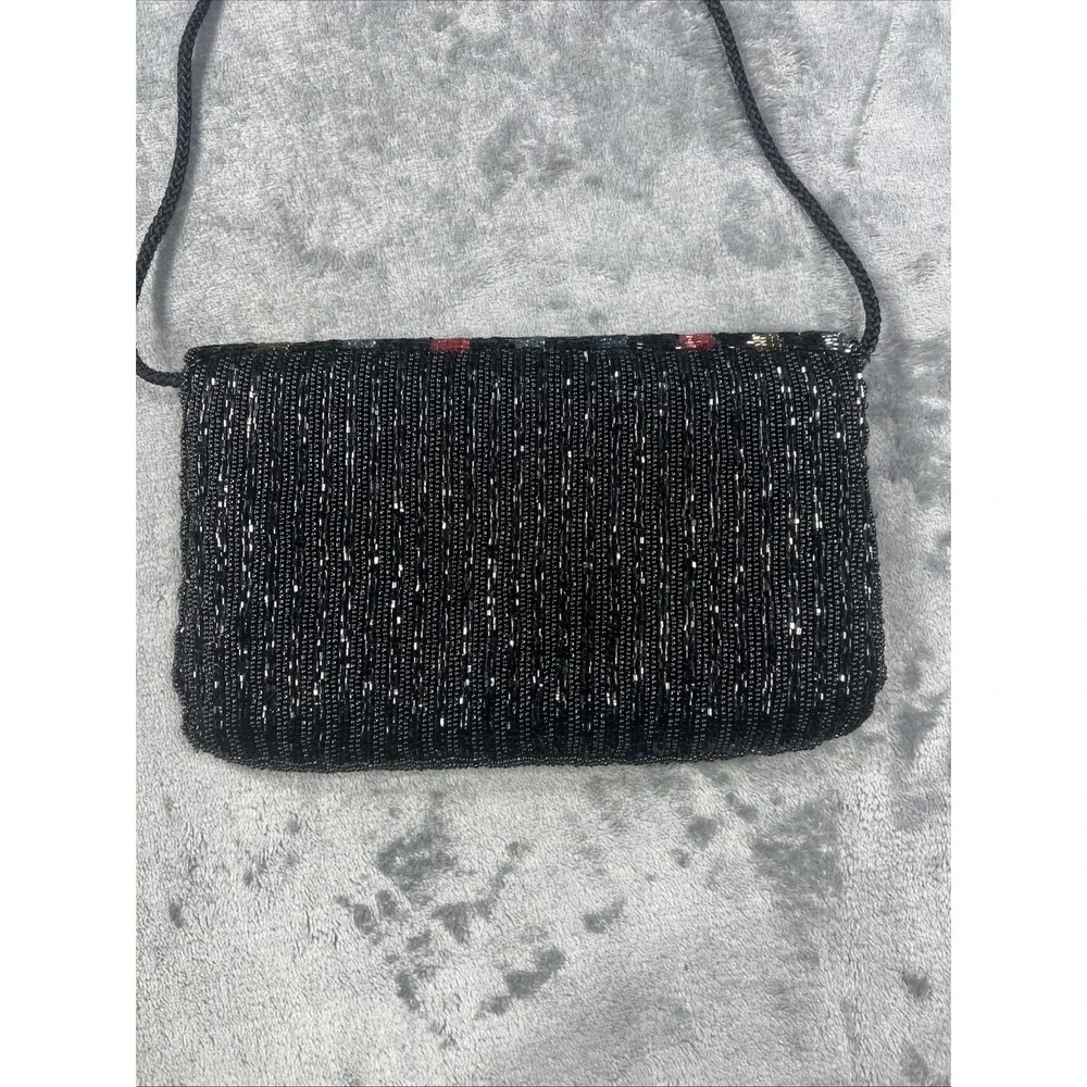 Vintage Purse Sequin‎ Shoulder Bag Cocktail Disco Glam Retro Indie Seed Bead 80s